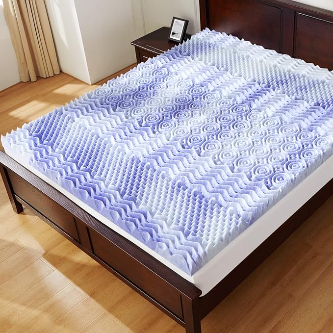 Dreamsmith 4 Inch Mattress Topper 7-Zone Memory Foam Mattress Topper Pressure Relief Soft Mattress Pad, Made with CertiPUR-US® Certified Foam, King Size Bed