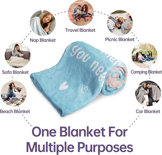 Afterprints Get Well Gifts for Women Men, Hug/Healing Blanket, Thinking of You/Cancer Care/Sympathy/After Surgery Gifts for Friends, Sister, Coworkers, Soft Throw Blankets 50'' x 60''