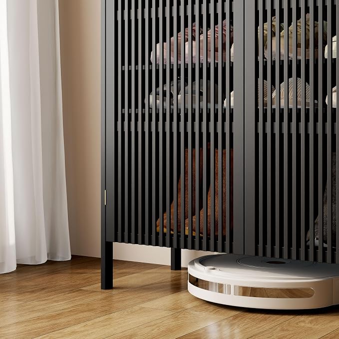 Shoe Cabinet with Doors Bamboo 5 Tiers Shoe Storage Cabinet for Entryway, 25 Pairs Wooden Shoe Cabinets, Modern Shoe Organizer Storage for Living Room, Bedroom, Hallway, Closet Black - Image 7