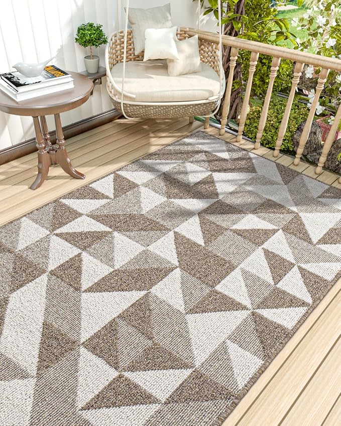 DEXI Front Door Mats for Entryway, 32x48 Non Slip Washable Low-Profile Entry Doormat, Absorbent Resist Dirt Inside Floor Entrance Mat, Patio, Brown/White - Image 9