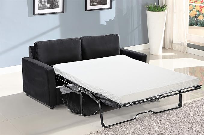 Rosina Convertible Sleeper Sofa with Innerspring Mattress and Durable Metal Frame, 500 lb Capacity, Mid-Century Velvet Pull Out Couch Bed, 70" Wide, Full Size, Midnight