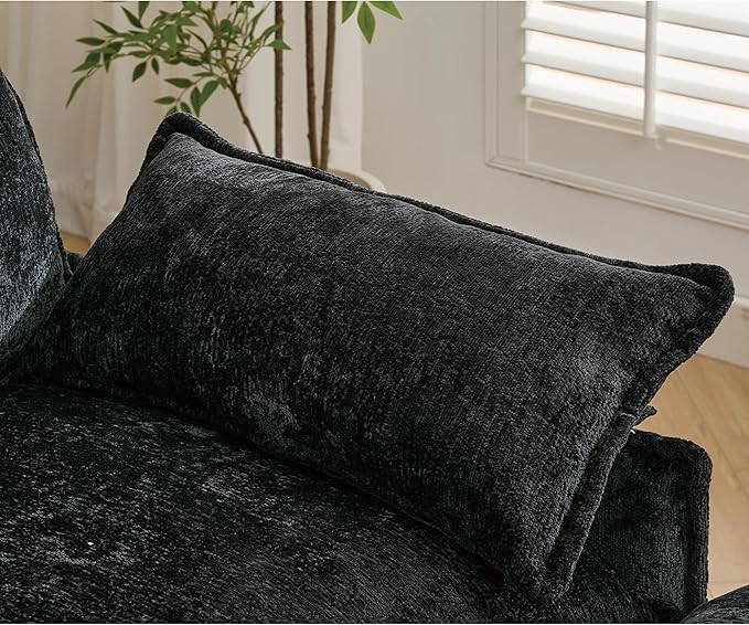 121-Inch U-Shaped Sectional Cloud Sofa Oversized Modular 6 Seaters Sofa Couch with 2 Ottoman Chaise and Pillow Armrest, Chenille Upholstered Convertible Cloud Couch