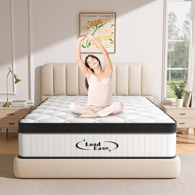 King Size Mattress,12 Inch King Mattress in a Box for Back Pain Relief, Upgrade Memory Foam and Pocket Coils Spring, Medium Firm, Excellent Motion Isolation, Edge Support, 80x76x12
