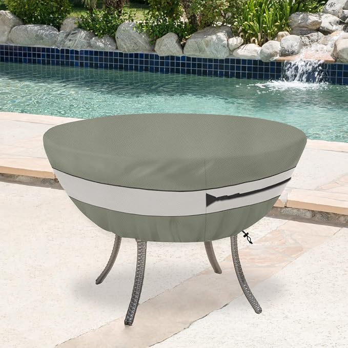 Round Patio Table Cover,Suitable for 36 Inch Diameter Patio Round Table,Waterproof Heavy Duty Round Outdoor Coffee Table Cover,Grey Green - Image 7