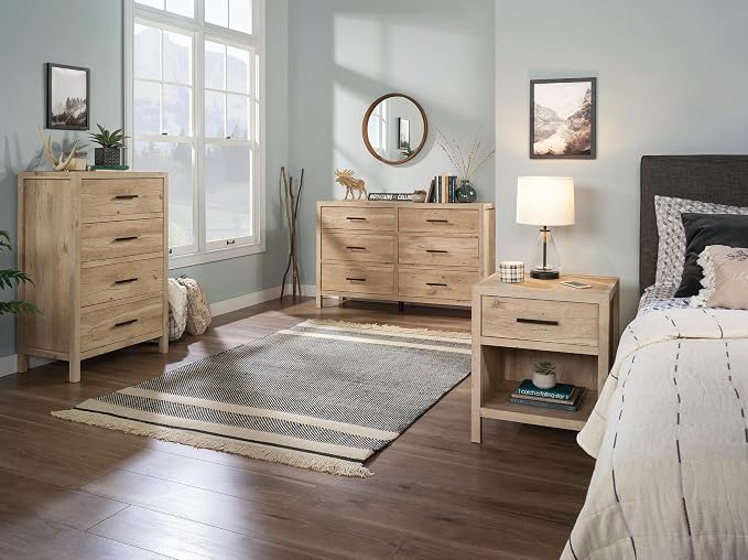 Sauder Pacific View Bedroom Night Stand, Spacious Storage, 1 Drawer Nightstand, Prime Oak Finish - Image 13
