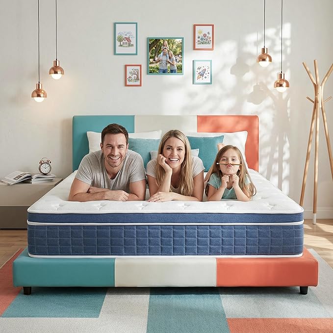 King Size Mattress - 12 Inch King Mattress- Hybrid Memory Foam Mattress,Pressure Relief, Cooling Breathable Cover, CertiPUR-US Certified, Bed-in-a-Box