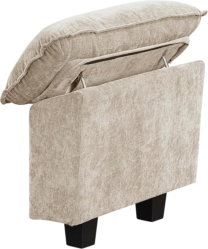 Lexicon Modular Sectional Sofa, Module for Sectional Couch, 2 Arms with Adjustable Pillow Top Set, Left and Right Sofa Arm, Soft Upholstery, Durable Frame, Customizable Comfort, Chenille Light Taupe