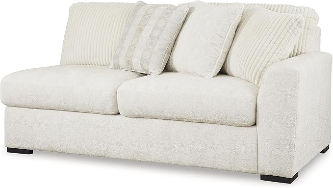 Signature Design by Ashley Chessington Modern L-Shaped Anti Sag 3-Piece Sectional with Reversible Seat Cushions and 9 Accent Pillows, White