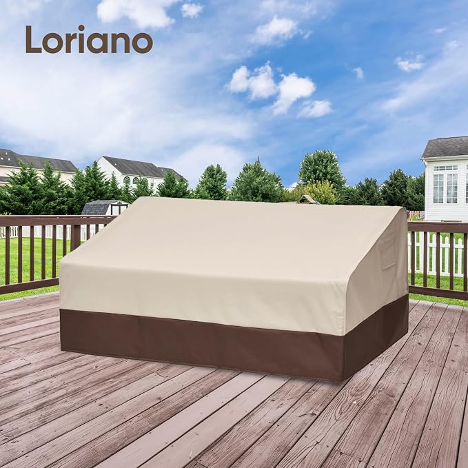 loriano 3-Seater Patio Furniture Covers, 100% Waterproof for Outdoor Sofa, Loveseat, Seat, Couch, Heavy Duty 600D Oxford Fabric, Premium PVC Coating for Sun Fade Resistance 83" W x 40" D x 30" H - Image 7