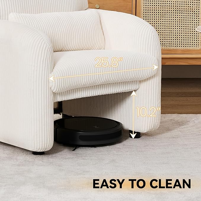 Modern Accent Chair, Comfy Upholstered Corduroy Armchair, Stylish Lounge Reading Chair for Living Room, Bedroom, Beige