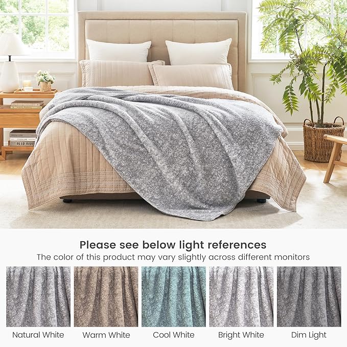 Cozy Bliss Luxury Sherpa Throw Blanket for Couch, Premium Reversible Plush Thick Throw, Warm Cozy Soft Blanket for Home and Gifts (Mottled Grey, 60" x 80")
