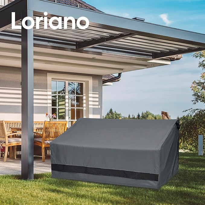 Loriano 600D Oxford Fabric Heavy Duty Patio Furniture Sofa Covers, 100% Waterproof Outdoor Furniture Covers for 3-seater Sofa 83"W x 40"D x 30"H, Lawn Patio Furniture Covers with Air Vent and Handle - Image 7
