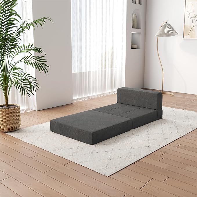 ZeeFu Foldable Couch Bed - Memory Foam Futon, Convertible Sleeper for Living Room/Dorm/Guest/Office/Caravans/Studio