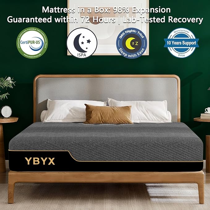 Twin Mattress, 10 Inch twin Size Mattresses Hybrid Mattress with Memory Foam & Pillow Top - Medium Firm Feel for Motion Isolation, Edge Support, Pressure Relief - Bed in a Box, CertiPUR-US Certified