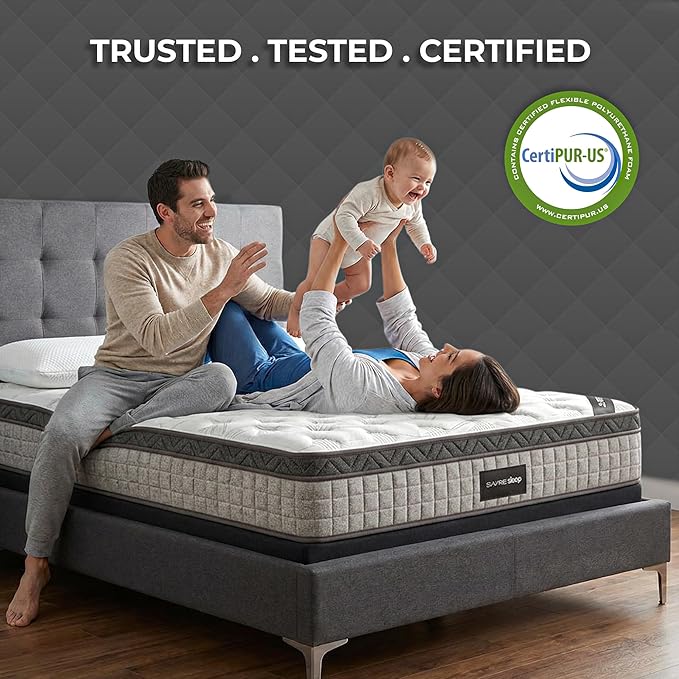 Sayre 12 Inch Queen Memory Foam Mattress in a Box – Premium Cooling Gel Foam, Pressure Relief, Motion Isolation, CertiPUR US & Oeko TEX Certified, Made in USA (80" L x 60" W x 12" Th)
