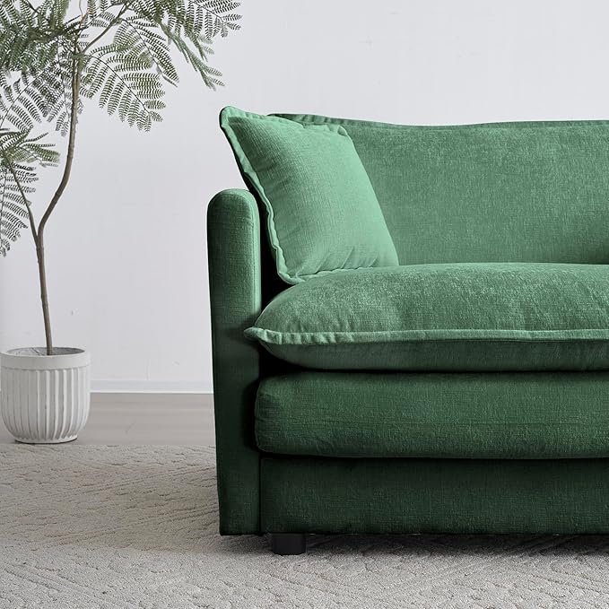 ERYE U-Shaped Oversized Sectional Sofa Modern Deep Seat Reversible Chaises Sofa&Couch with Movable Ottomans and 6 Pillows, Modular Sleeper Upholstered Couch for Living Room, Apartment, Studio, Office