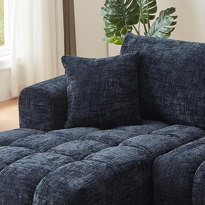 108 Inch Oversized Cloud Modular Sectional Sofa with Left Facing Chaise, L Shaped Floor Lounge Couch, Comfy Tufted Chenille Boneless Sofa with Deep Seat,No Assembly Required for Living Room Office