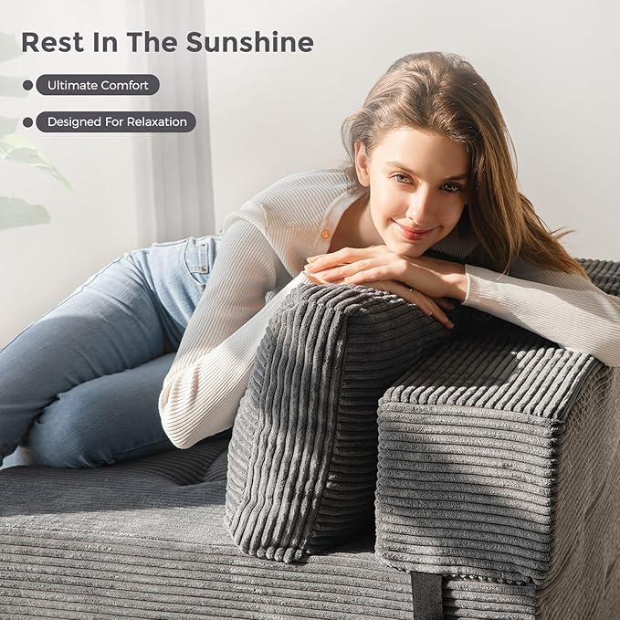 MAXYOYO Folding Sofa Bed, Convertible Sofa Bed with High-Density Support Foam, Portable 4 in 1 Fold Out Chair to Floor Lounger, Versatile Floor Couch for Living Room Bedroom, Dark Grey