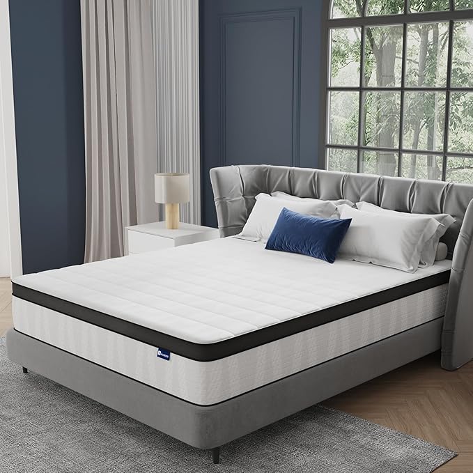 Avenco 12 Inch Queen Mattress in a Box, Medium Firm Independent Pocket Springs Mattresses for Motion Isolation, Strong Edge Support, CertiPUR-US Certified