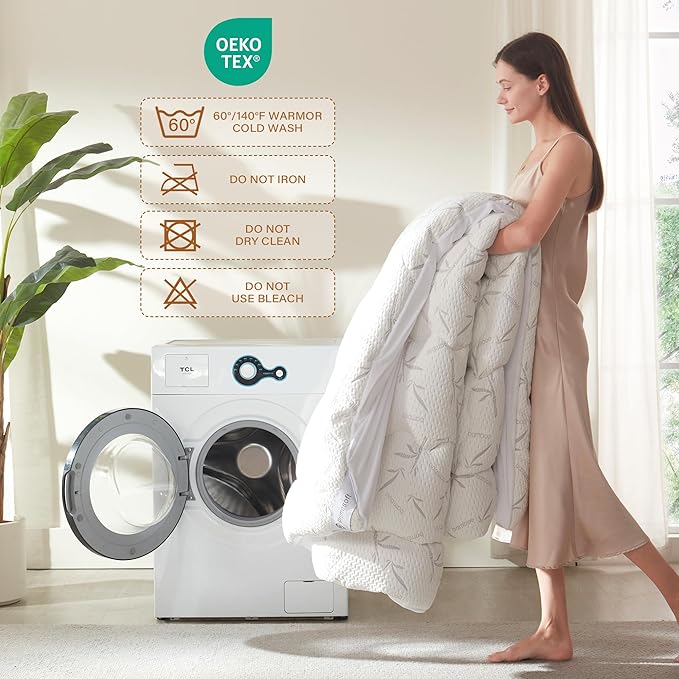PRIMESOFT 100% Waterproof King Size Mattress Topper, Thick Pillow Top Mattress Pad,Up to 21 Inch Deep Pocket,Soft Breathable Mattress Pad for Back Pain, Protector Cover(White)