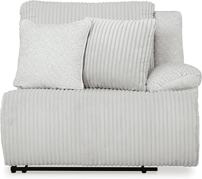 Signature Design by Ashley Top Tier Coastal 3-Piece Reclining Sectional Sofa with 4 Accent Pillows, Light Gray