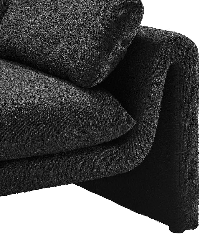Modway EEI-6381-BLK Waverly Boucle Fabric Sofa, Black