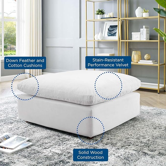 Modway Modular Sofa Commix Down Filled Overstuffed Performance Velvet