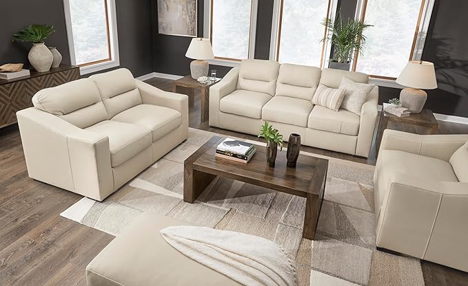 Signature Design by Ashley Treasure Trove Contemporary Leather Match Sofa, Beige