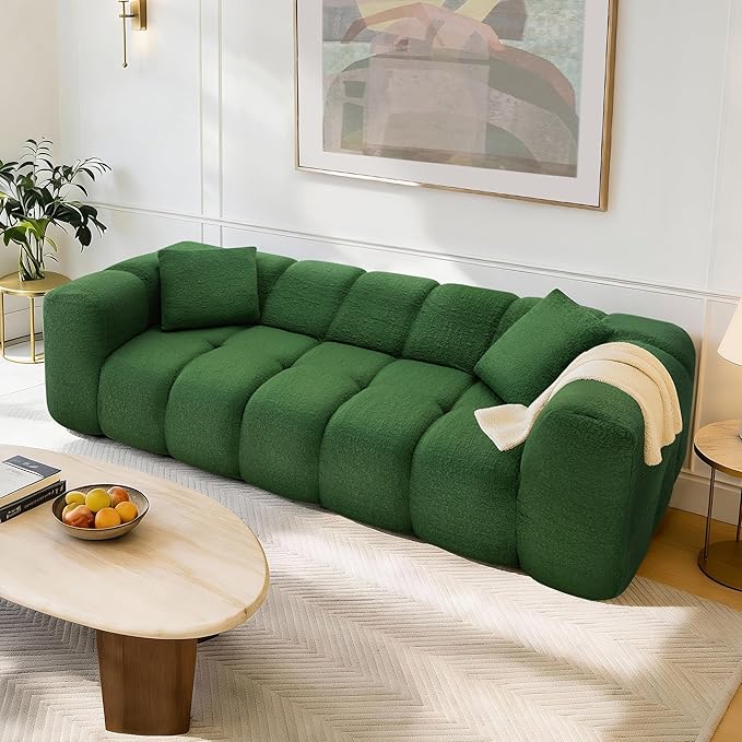 84" Boneless Couch No Assembly Required Loveseat Sofa Modern Deep Seat Cloud Couch Modern Compressed Sofa Oversized Upholstered 3-Seater for Living Room Bedroom
