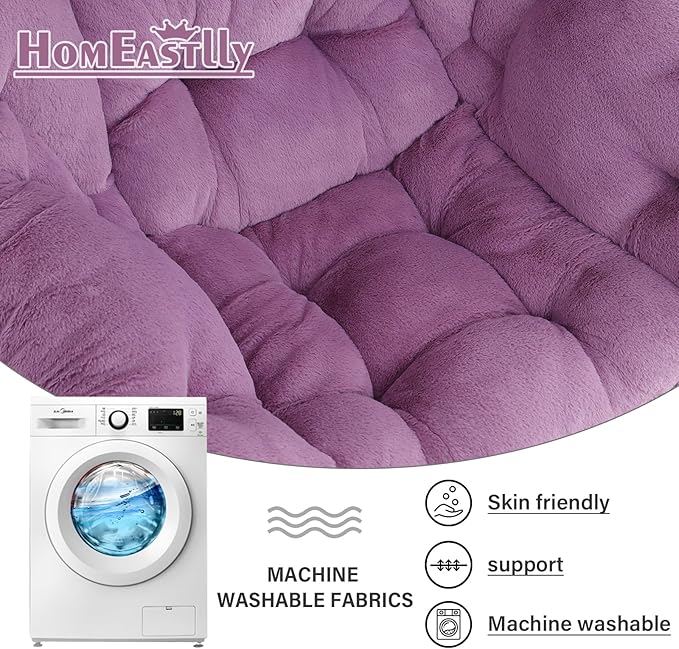 Lazy Chair with Ottoman, Large Purple Accent Chair with Ottoman and FA Throw Pillow, Comfy Plush Reading Chair for Living Room Bedroom Dorm Room Office Apartment Relaxing Use