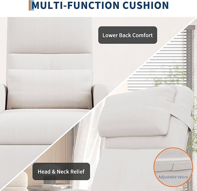 GarveeHome Power Recliner Chair with Massage and Heat, Adjustable Electric Recliner Ergonomic Overstuffed Tall Back, Padded Seat, 2 Side Pockets and USB Port, Home Theater Seating for Living Room