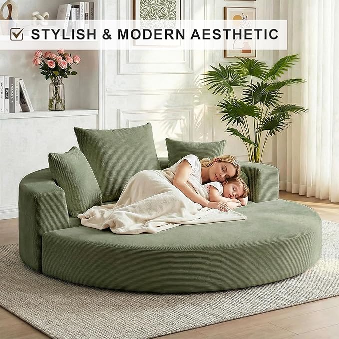 Casaphoria Convertible Folding Sofa Bed - 67 Inch Fold Out Guest Bed with Pillows for Small Spaces,Apartment Living Room Futon(Green)
