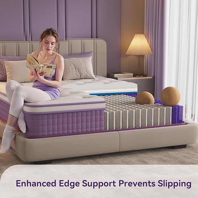 Susalt 12 Inch Queen Size Hybrid Mattress in a Box, CertiPUR-US Certified Mattress with Gel Memory Foam and Pocket Springs,Pressure Relief &Medium Firm,100-Night Trial