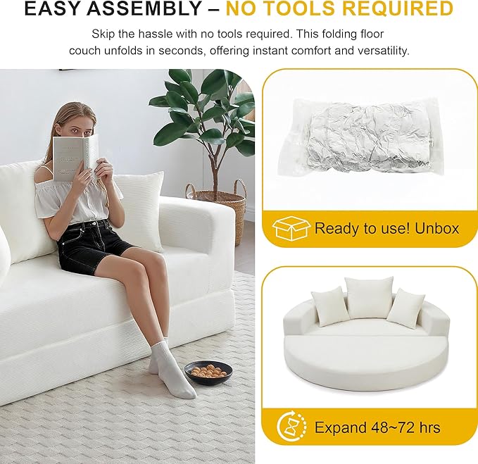 Casaphoria 67'' Sleeper Sofa for Small Spaces,Convertible Foldable Couch Bed with Armrests,Space Saving Guest Bed for Apartments,Dorms,Living Room(Beige)