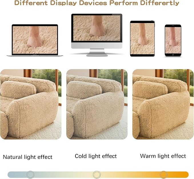 80.4-Inch Boneless Love Seat Couches in a Box, Modern 2 Seat Floor Modular Foam Cloud Sofa Faux Fur Loveseat Couch W/Angle Armrests for Home Apartments Bedroom