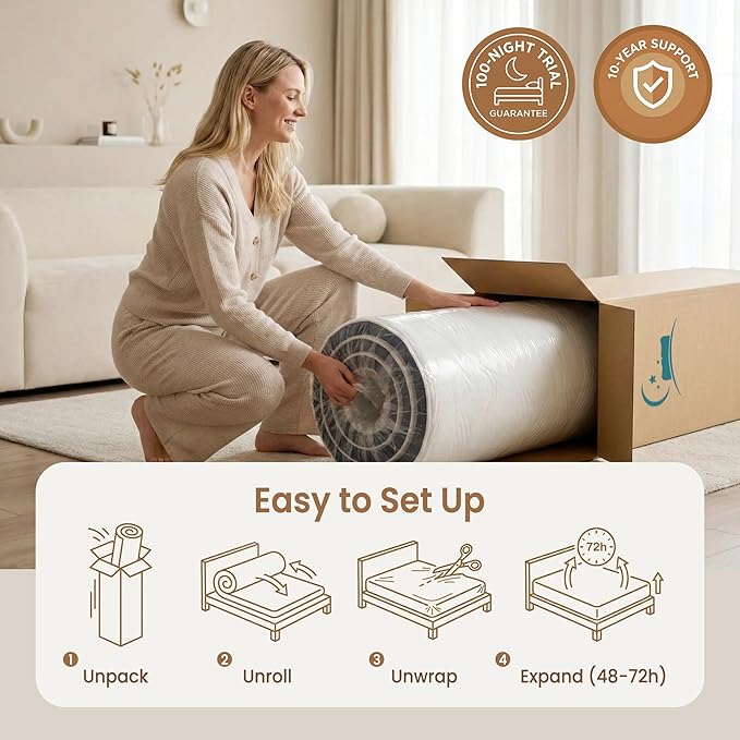 Twin Size 12 Inch Hybrid Mattress with Targeted Comfort, Pocket Coil & Foam, Medium Firm Mattress for Kids, Teens & Guest Rooms, Mattress in a Box, CertiPUR-US Certified