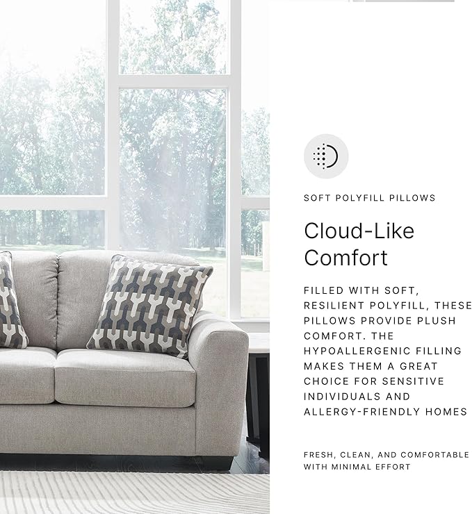 Signature Design by Ashley Avenal Park Casual Loveseat with 2 Toss Pillows, Light Gray