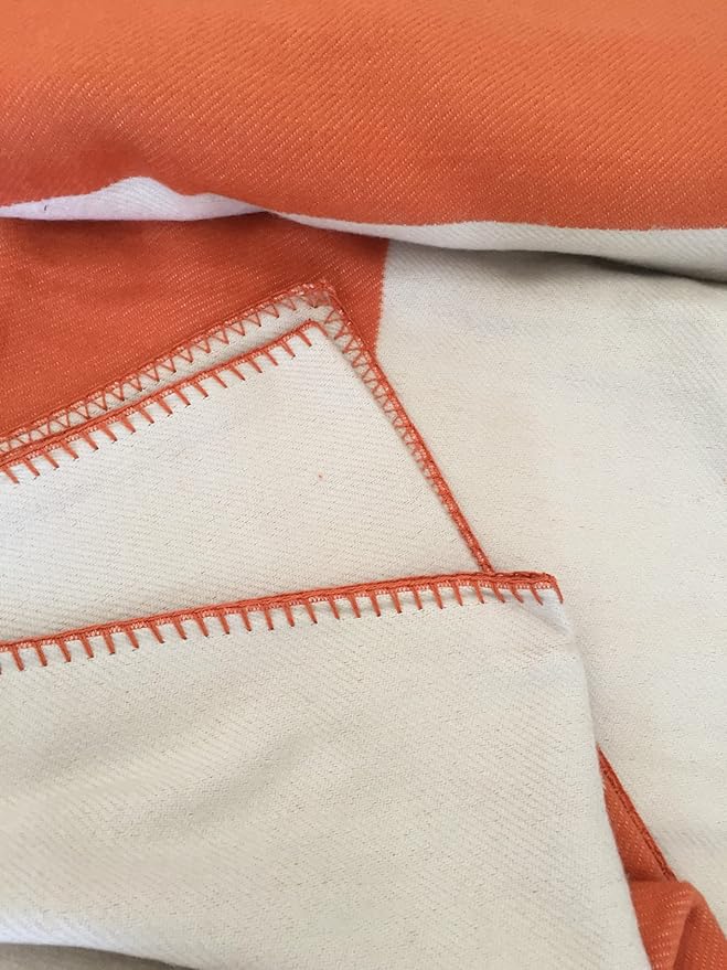 Fcteap h Blanket Soft Throw Blanket Faux Fleece Cashmere Plaid Warm Shawl Thick Knitted Plush Cozy Comfy for Women Throw Blanket for Sofa Couch Bed Queen King Size 55x66 in (Red Orange)
