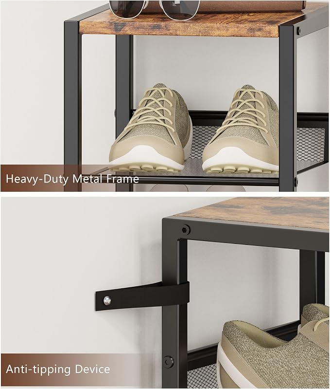 8 Tiers Vertical Shoe Rack, Corner Shoe Storage Organizer, Narrow Shoe Tower for 6 Pairs, Space Saving Sturdy Metal Shoe Shelf, Adjustable, Freestanding, for Entryway, Hallway, Living Room, Bedroom - Image 9