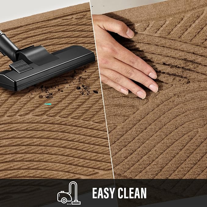 HIYARD Sturdy Front Door Mat, Absorbent Muddy Dirt Resist Welcome Door Mats Outdoor Indoor, Stain and Fade Resistant, Non-Slip Backing Entry Mat Low Profile Doormat for Entryway, 29×17, Brown - Image 7