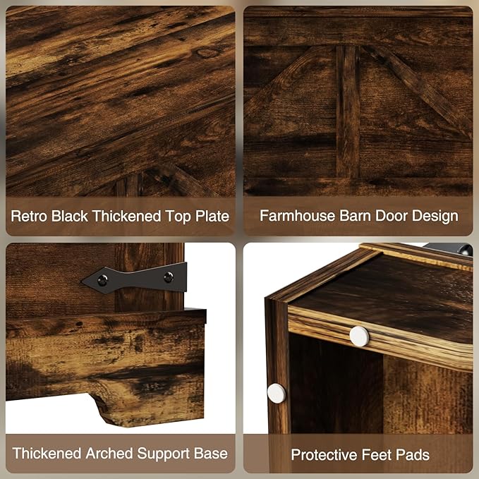 Coffee Table with Hidden Storage, 35.4" W Farmhouse Lift Top Wood Square Center Table with Charging Station, Rustic Cocktail Tables with Flip Top Lids for Living Room, Home Office, Rustic Brown