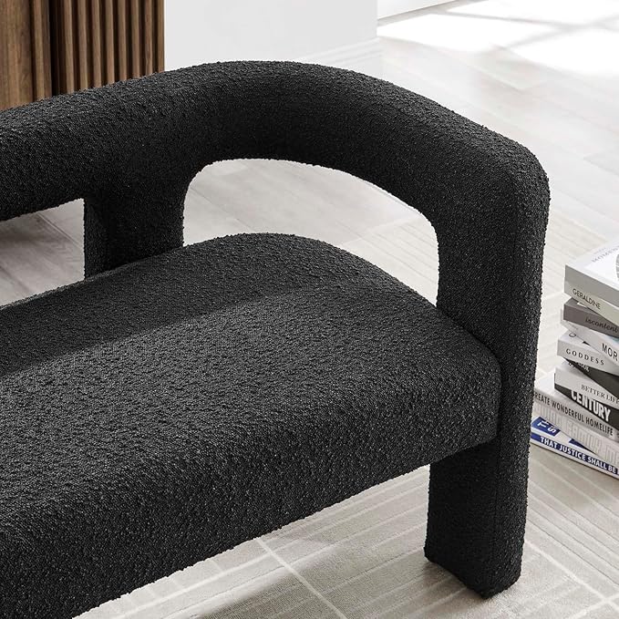 Modway EEI-6477-BLK Kayla Boucle Upholstered Loveseat, Black