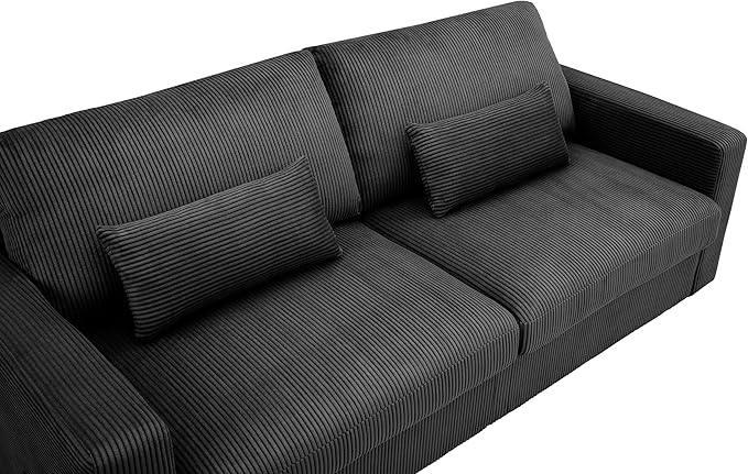 79" Modern Cloud Sofas for Living Room Bedroom, 2 Seat Modular Couch Soft Corduroy Upholstered Loveseat Couches with Toss Pillows for Home Apartment Office Studio