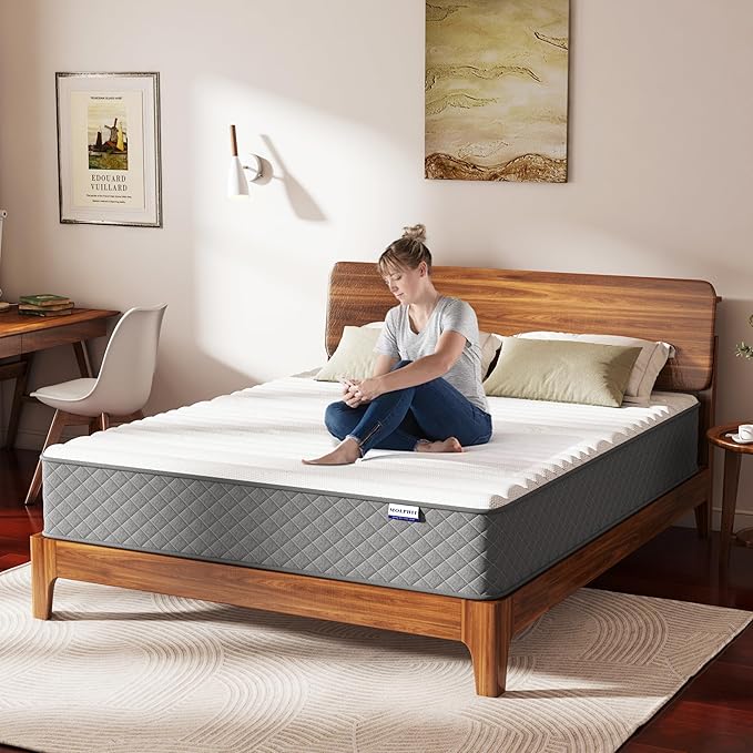 Full Mattress,14 Inch Full Size Medium Firm Hybrid Mattress in a Box, 7-Zone Memory Foam & Pocket Spring Mattress for Pressure Relief and Full Body Support