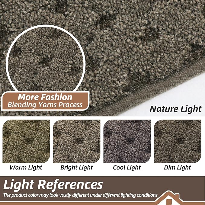 BEQHAUSE Dirt Trapper Door Mat Non-Slip Entryway Rugs Stain Resistant Absorbent Dog Doormats Woven-Look Washable Welcome Floor Doormat for Front Back Door, Dirty Wet Shoes & Paws, 36" x 60", Brown - Image 9