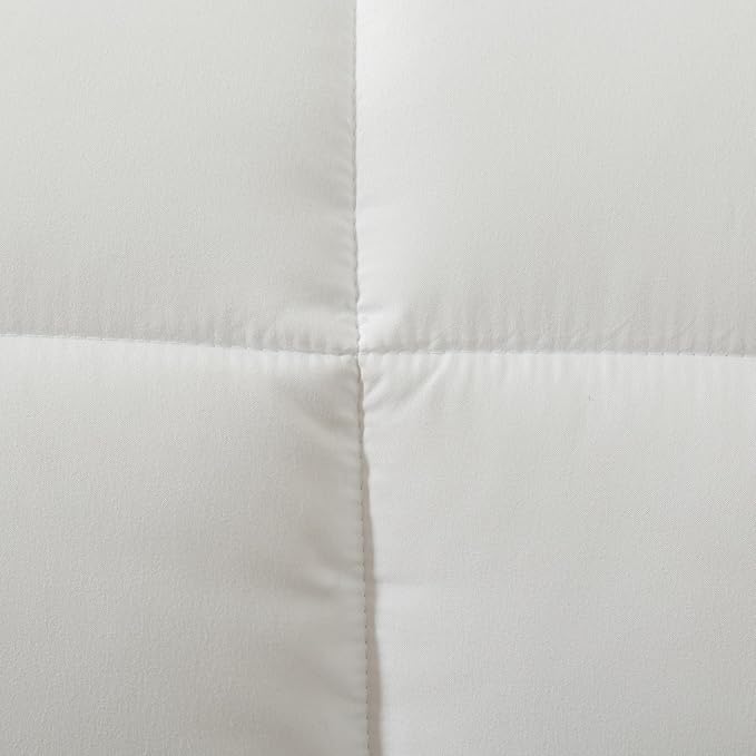 Dorrin Nessin Down Alternative Comforter Super King Size 120x120 All Season Duvet Insert, Ultra Soft Double Brushed Microfiber Quilt Cover, Classic Box Stitched with Corner Tabs, White Color