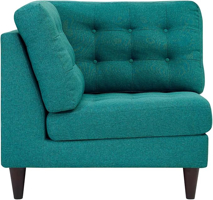Modway EEI-2610-TEA Empress Upholstered Fabric Corner Sofa Teal