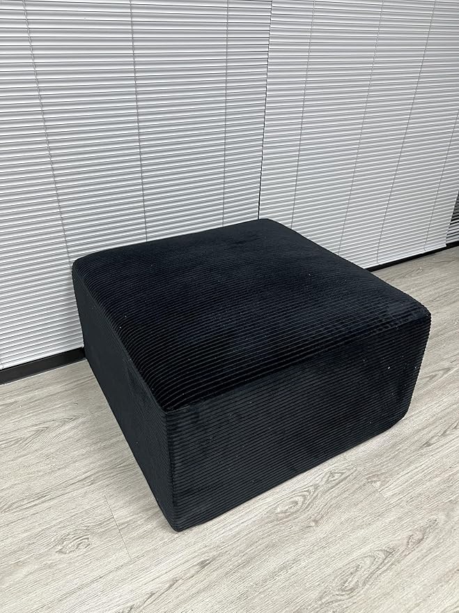 171" U-Shaped Cloud Modular Sectional Sofa with Chaise & Headrest, Boneless Deep Seat Plush Corduroy Couches for Large Living Room, No Assembly Required (Dark Green) (Dark Black, 101" 3 Seater)