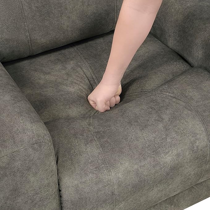 Lexicon Manual Recliner Chair, Textured Microfiber Reclining Sofa Chair, Home Theater Seating, Wall Hugger, Track Arms, Manual Recliner for Living Room/Office/Apartment, Easy Assembly, Brown