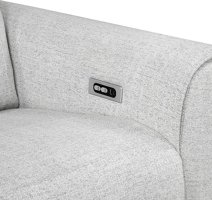 Lexicon Power Reclining Sectional Couches for Living Room-Modular Sectional Sofa, Wall Hugger, 2 Recliner Seats, Power Headrests, Charging Ports, 2 Seater Couch, Chenille Cloud